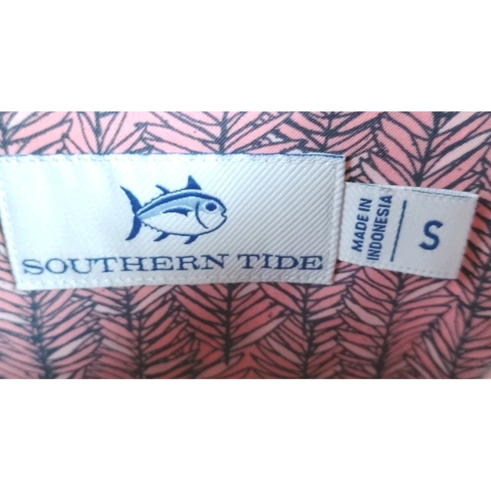NWT Southern Tide Legally Frond Intercoastal Sport Shirt Mens Small Pink $120 - Picture 2 of 13